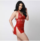 Conjunto Romance Vermelho 3 Peças (Robe, Camisola e Calcinha)