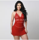 Conjunto Romance Vermelho 3 Peças (Robe, Camisola e Calcinha)