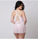 Conjunto Romance Branco 3 Peças (Robe, Camisola e Calcinha)