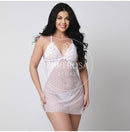 Conjunto Romance Branco 3 Peças (Robe, Camisola e Calcinha)