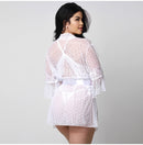 Conjunto Romance Branco 3 Peças (Robe, Camisola e Calcinha)