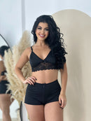 Top Doll Renda Preto