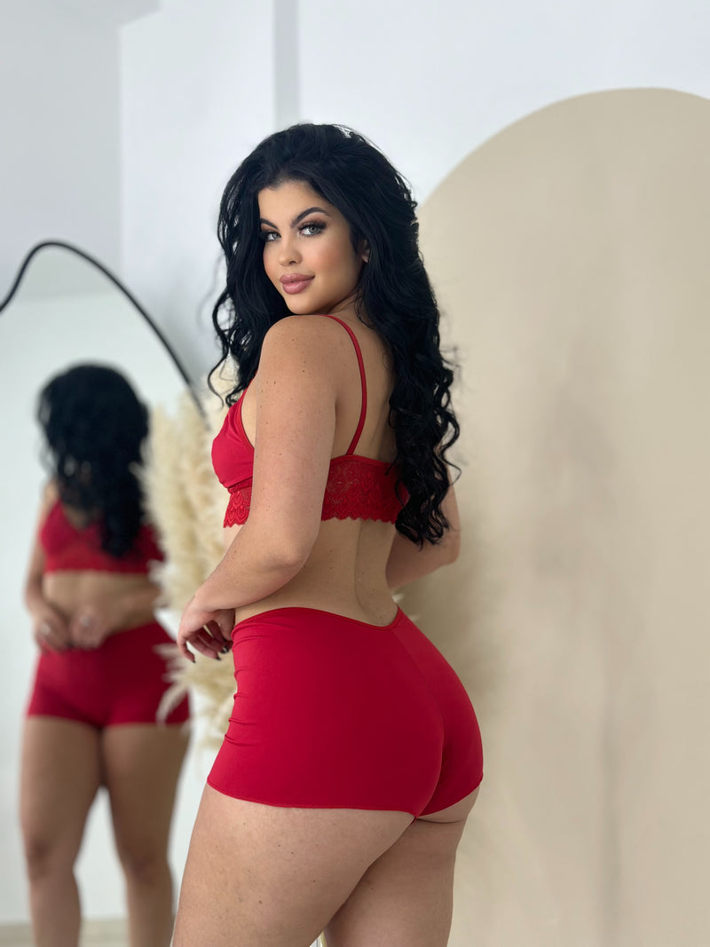 Top Doll Renda Vermelho