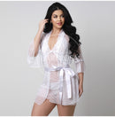 Conjunto Romance Branco 3 Peças (Robe, Camisola e Calcinha)