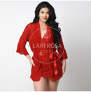 Conjunto Romance Vermelho 3 Peças (Robe, Camisola e Calcinha)